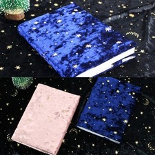 1PC A5 A6 Vintage Velvet Star Foil Print Book Cover Fabric Notebook Dust Jacket