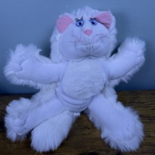 1987 Fisher Price Purr-tenders Plush White Cat Stuffed Kitty Pink Ears Untested
