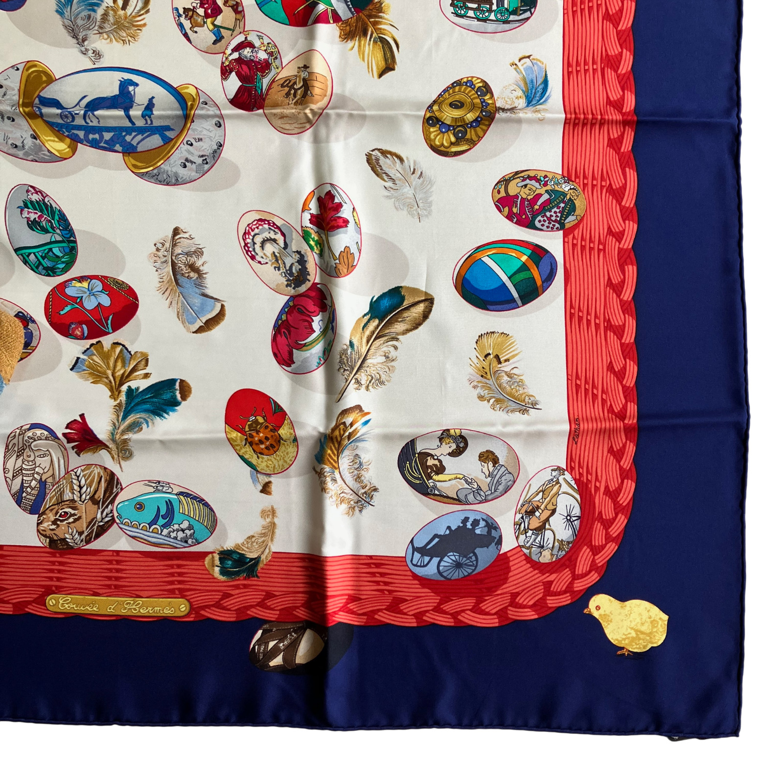 HERMES Carre 90 "Couvee D'Hermes" 100percent Silk Scarf Vintage Rare Cleaned image 6