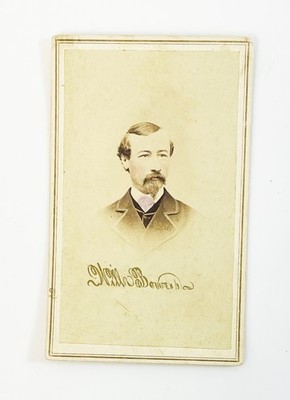 Antique CDV Photo Gentleman Will Bower Inscribed Gaston Trenton NJ