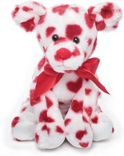 Heart Puppy Dog 12" Plush Stuffed Puppy Dog with Red Hearts - NEW