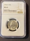 1956 d Washington Quarter NGC MS65