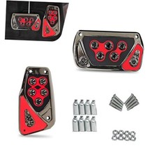 Car Pedal Covers, Anti-slip Brake Accelerator Pedal Pad, ABS No 2 PCS Red