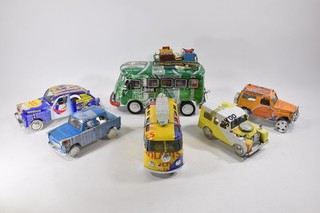 6x CAN CARS.DE Modellautos aus Dosen Blech Handarbeit Bus Van Konvolut