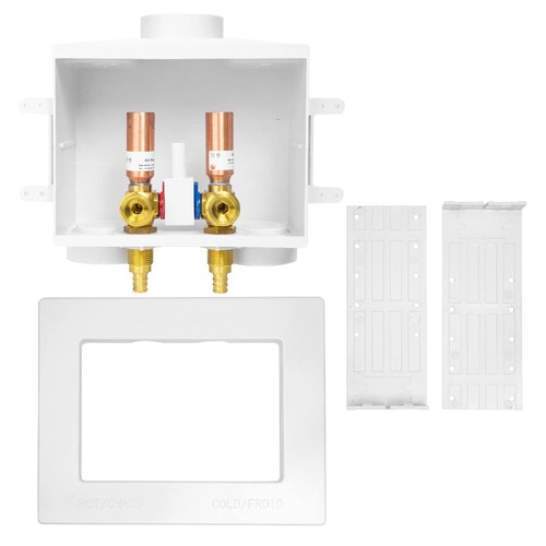 Double Drain Washing Machine Outlet Box 1/2 Crimp Pex F1807 Hammer WM016