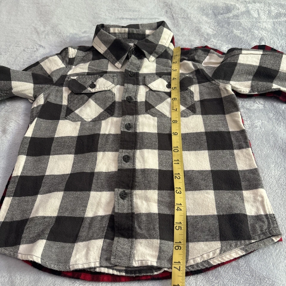 Lot Of 2 Sonoma Long Sleeve Plaid Button Up Flannel Shirts Boys Size 6 - Image 3 of 4