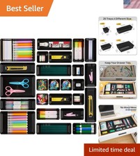 Versatile 25 PCS Plastic Drawer Organizer Set - Organize Makeup, Office  More