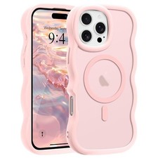 Curly Wavy Clear Matte Phone Case for iPhone 16 Pro Max, Shockproof TPU Bumper