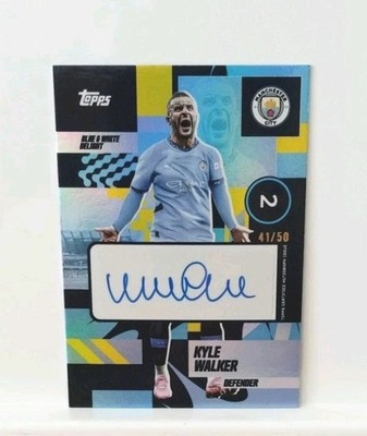 Kyle Walker (41/50) (Auto) Blue and White Delight Topps Man City Team Set 24/25 