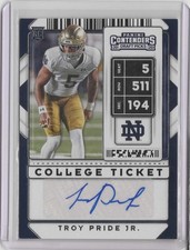2020 Panini Contenders Draft Picks #226 Troy Pride Jr. AU RC