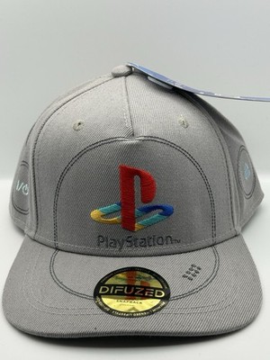 Rare PlayStation PS Logo Snapback Cap Difuzed Gray Official Licensed NWT