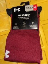 Under Armour Soccer Over-The-Calf Socks for Youth Size 13.5k-4.5 Cardinal 1 Pair