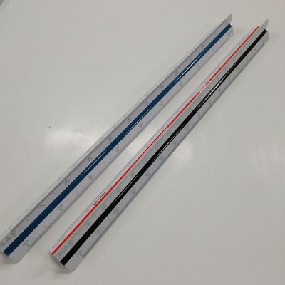 2 DRAPAS drafting triangular scale rulers #e9f2cf