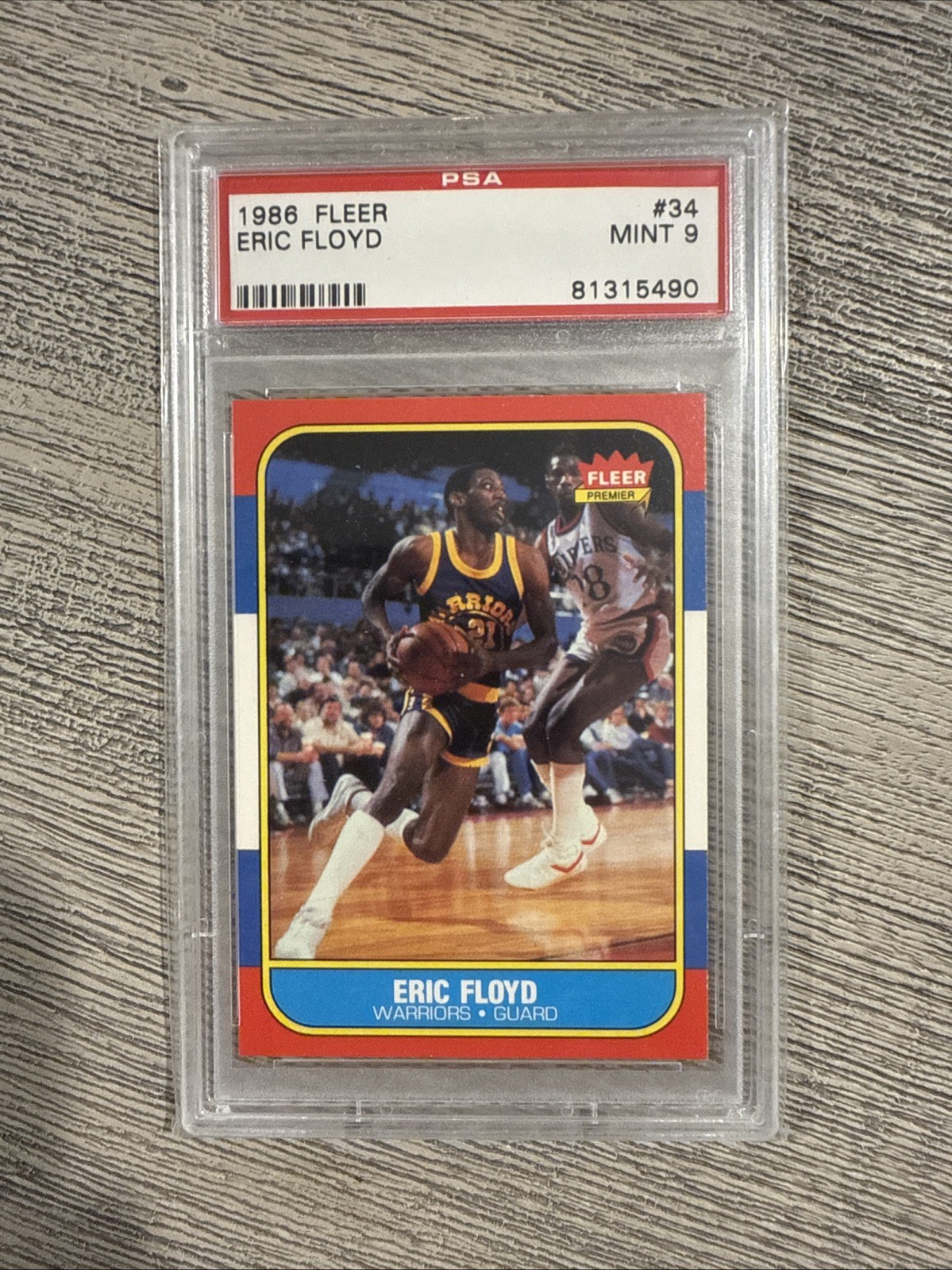 1986 FLEER BASKETBALL #34 ERIC FLOYD PSA 9 MINT