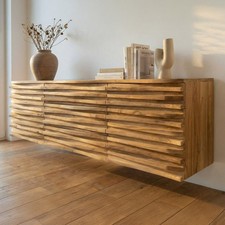 Hängendes Sideboard RELIEF - 175cm - natur - Akazie Massivholz - mit Schubladen
