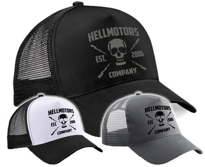 Trucker Cap Skull Hellmotors Basecap Kappe V8 Oldschool Hot Rod Biker Mütze - Bild 1 von 4