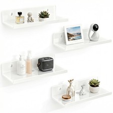 Acrylic Floating Shelves, Adhesive Wall Mount Command Shelves for Bathroom, K...