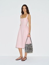 NEW Reformation Roma Midi Linen Dress Cherry Blossom Light Pink  US 2 UK 6
