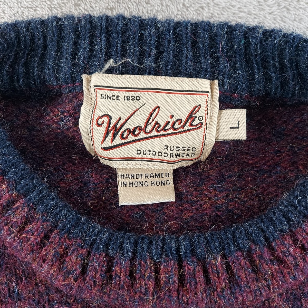 Vintage Woolrich Sweater Mens Large Wool Blend Crewneck Marled