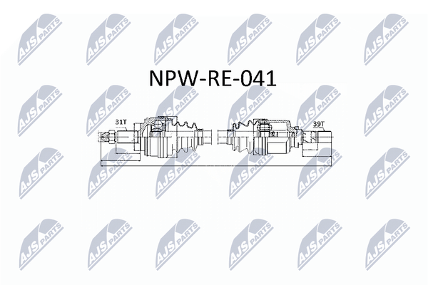 NTY Antriebswelle NPW-RE-041 Passend FüR Nissan Opel Renault-image