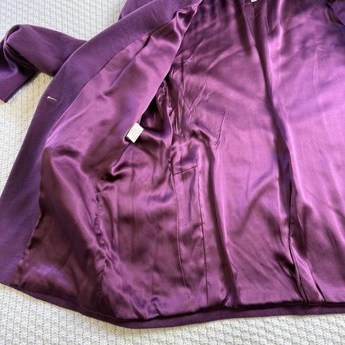 Vintage Giorgio Armani Coat Purple 100% Cashmere Vestimenta Spa Sz 50 (Large) - Picture 7 of 18