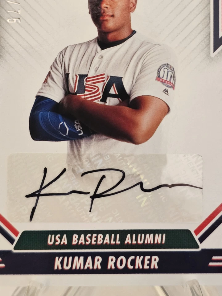 2022 Panini Stars & Stripes 32/75 Kumar Rocker Alumni Autograph Card #ALU-KR - Image 3 of 4