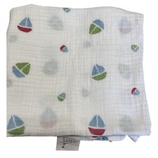Aden  Anais Sailboat Swaddle Blanket Cotton Receiving Muslin Wrap 39x41