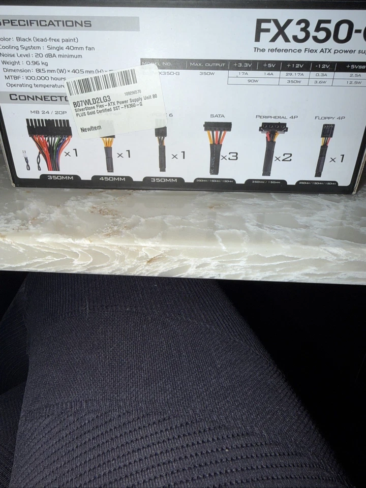 Fuente de alimentación SilverStone SST-FX350-G 350W Flex ATX FUENTE DE ALIMENTACIÓN 80 PLUS dorada Foto 3 de 3