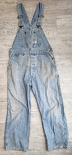 Vintage Work n' Sport Patchwork Distressed Denim Overalls Made in USA 36W x 29L