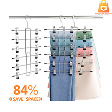 Clothes Storage Closet Organizer Heavy Duty Skirt Pants Hangers with Clips Pack