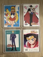 1998 Sailor Moon Lot of 4 Trading Stickers Sailor Venus, Mars  Moon, Jadeite