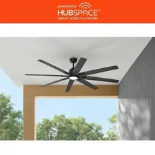 Home Decorators Kensgrove II 72 in. Smart Indoor/Outdoor Matte Black Ceiling Fan