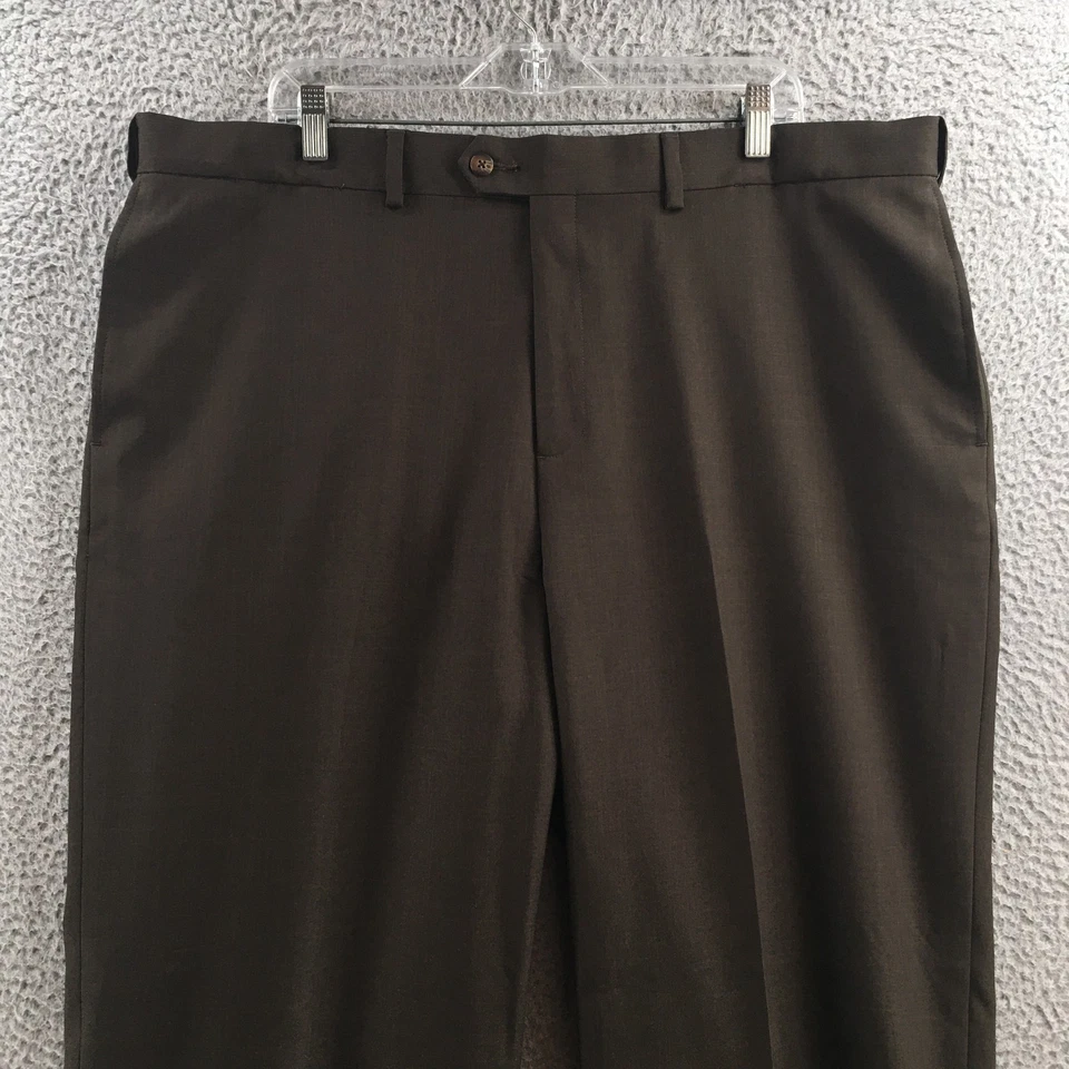 Pantalones de vestir Croft & Barrow para hombre 42x30 (42x29 real) marrón tiro alto informales NUEVO Foto 2 de 4