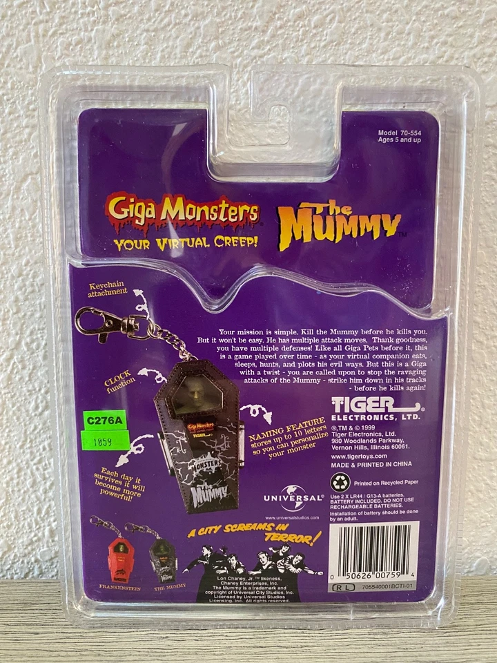Giga Pets Universal Monsters The Mummy Tiger Electronics Nuevo Sellado de Fábrica Foto 4 de 4