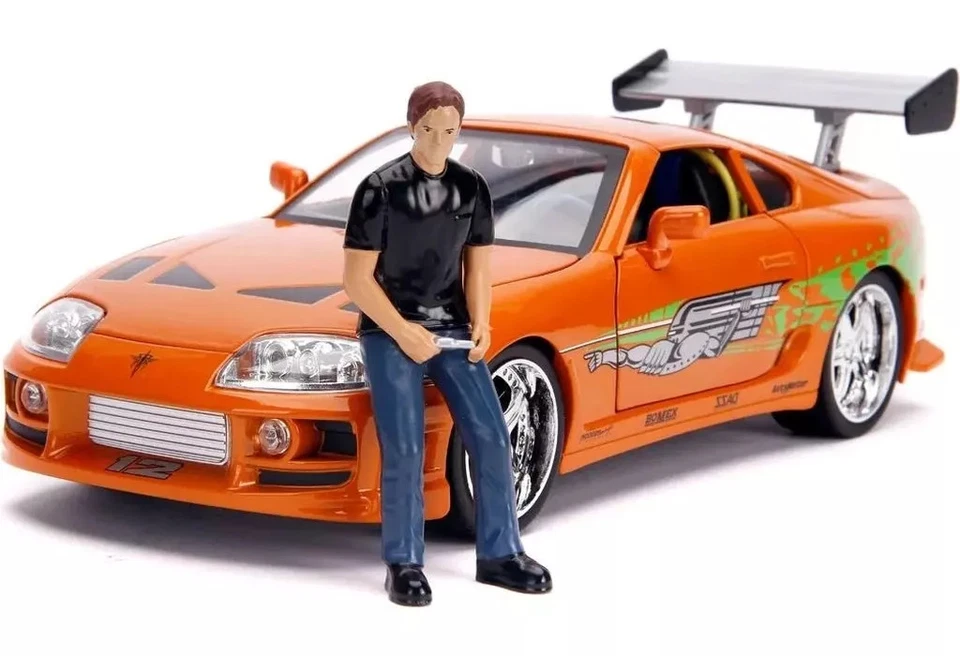 Mini Car 1/18 1995 Toyota Supra Orange Brian With Figure/Lights Fast And Furious - Image 2 of 4