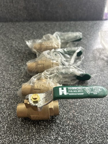 Four 1/2โ HAMMON Fig. No. 8911 Ball Valve, C To C Sweat Brass Valves New