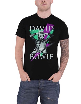 David Bowie T Shirt  Aladdin Sane Thunder offiziell Herren Schwarz