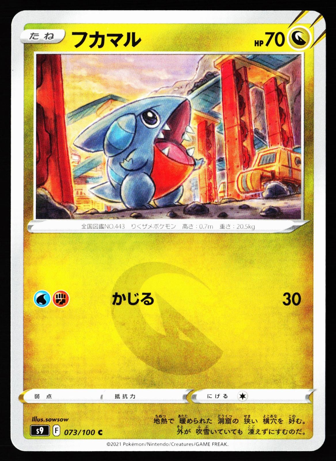 Gible 073/100 Common Star Birth Pokemon Japanese Near Mint