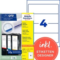 Avery Zweckform Ordneretiketten L4761-25 Weiß, 30 Blatt