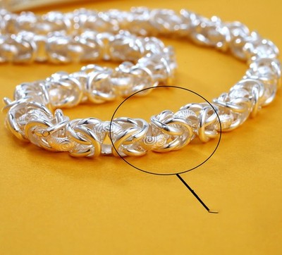 Feine S999 Silber Halskette Herren Damen Unikat Hohl Drachenkopf Kette 22 Zoll L