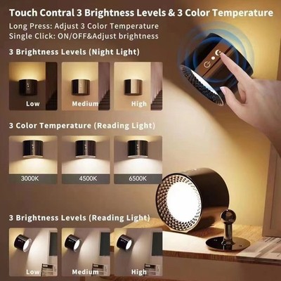Dual End Battery Operated Wall Sconce With Remote 9 Colors RGB Rechargeable HOT