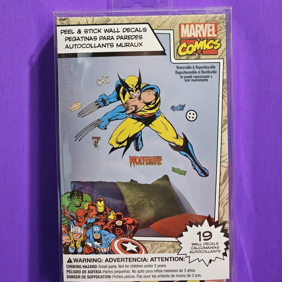 NUEVO WOLVERINE Clásico Retro Pelar y Pegar 19 Calcomanías de Pared Compañeros de Habitación 2015 SELLADO  Foto 3 de 4