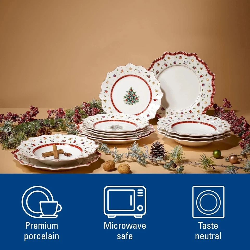 Christmas Plates Set - Villeroy & Boch 12 Piece Porcelain Set - Toy's Delight - Image 4 of 4
