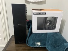 Elimavi BT-04 Bookshelf Speakers 2.0 Channel Wired Black Wood Rectangular Pair