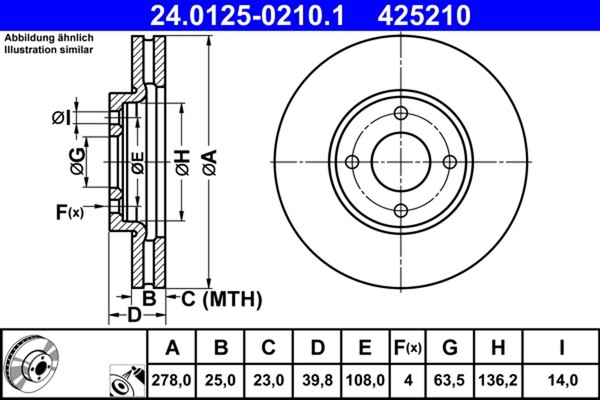 Bremsscheibe Ford P. Ecosport 1.0-1.5 13--image