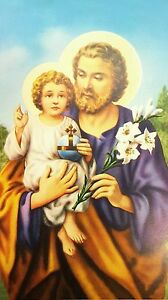 25 Pz San Giuseppe Immagini Sacre Stampe Con Preghiera Benedetto Da Papa Su Richiesta Ebay