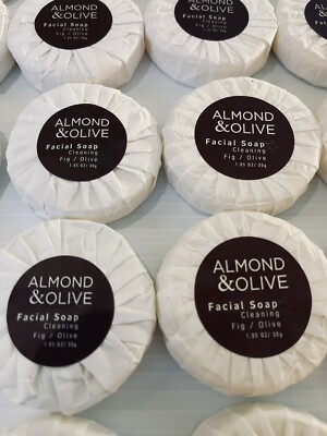 (56 TOTAL) ALMOND & OLIVE FACIAL SOAP CLEANING BAR FIG OLIVE 1.05 OZ TRAVEL SIZE