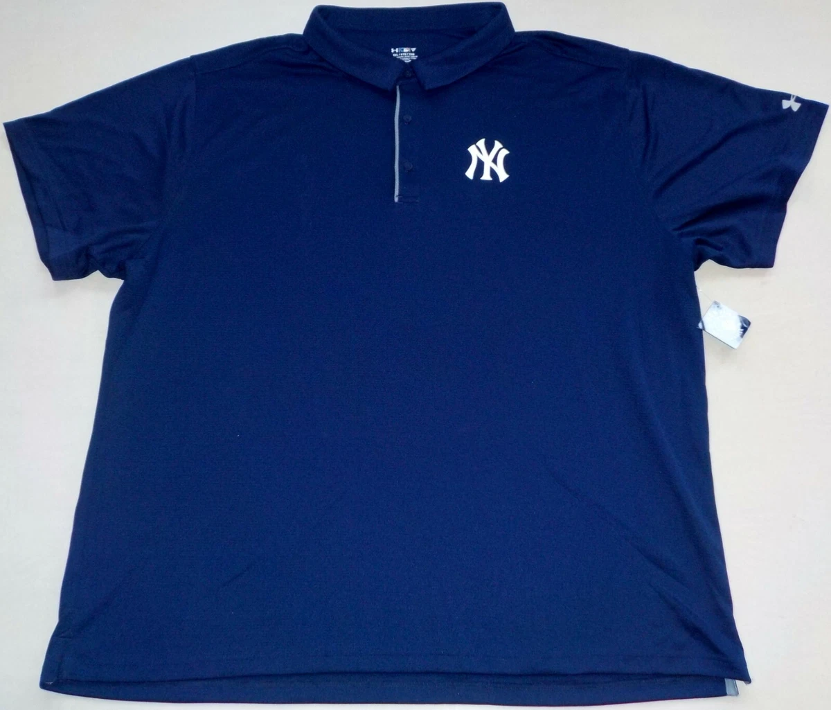 NEW YORK YANKEES UNDER ARMOUR POLO SHIRT GOLF COACHES MEN'S 5X HEATGEAR NWT  BLUE