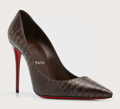 Christian Louboutin So Kate Embossed 100mm Pointy Toe Red Sole