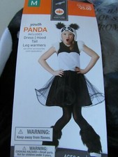 HALLOWEEN COSTUME GIRLS ZEBRA COSTUME SIZE MEDIUM DRESS HOOD TAIL PINK BLACK